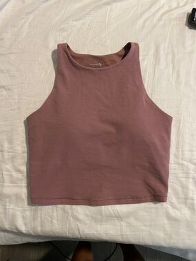 Old Navy Cropped High Neck Tank Top - Dusty Mauve